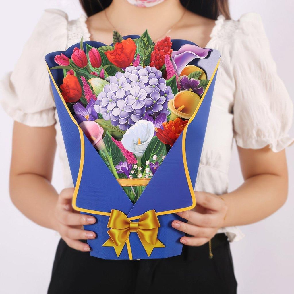 3D-Popup-Blumengrußkarte - Eleganter Blumenstrauß
