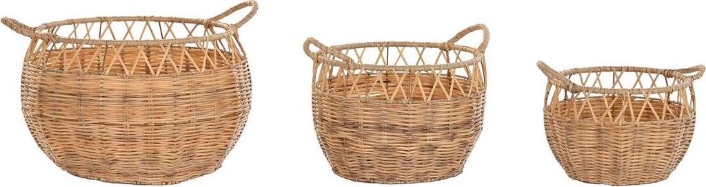 Korb-Set DKD Home Decor natürlich Metall Polyäthylen 38 x 38 x 34 cm 38 x 38 x 27 cm 3 Stücke