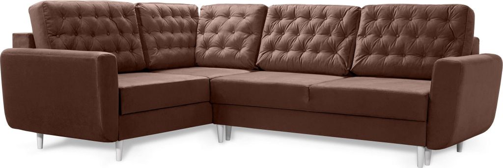 Robin Linda Ecksofa mit Schlaffunktion 2X Bettkasten Kissen Sofa L-Form Schlafsofa Freistehende Eckcouch Schlafcouch Wohnzimmermöbel Wohnlandschaf...