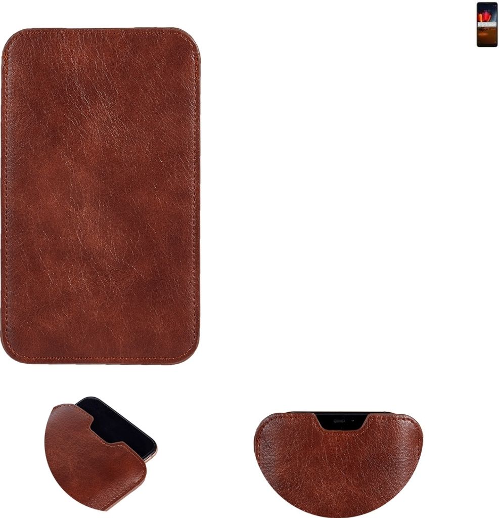 K-S-Trade Schutzhülle Handyhülle kompatibel mit ZTE Blade V9 Vita Handytasche Kunstleder Sleeve in braun