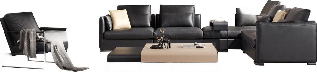 Italienische Möbel Sitz Leder Wohn Zimmer Couchen Sofa Garnitur Landschaft ITALY
