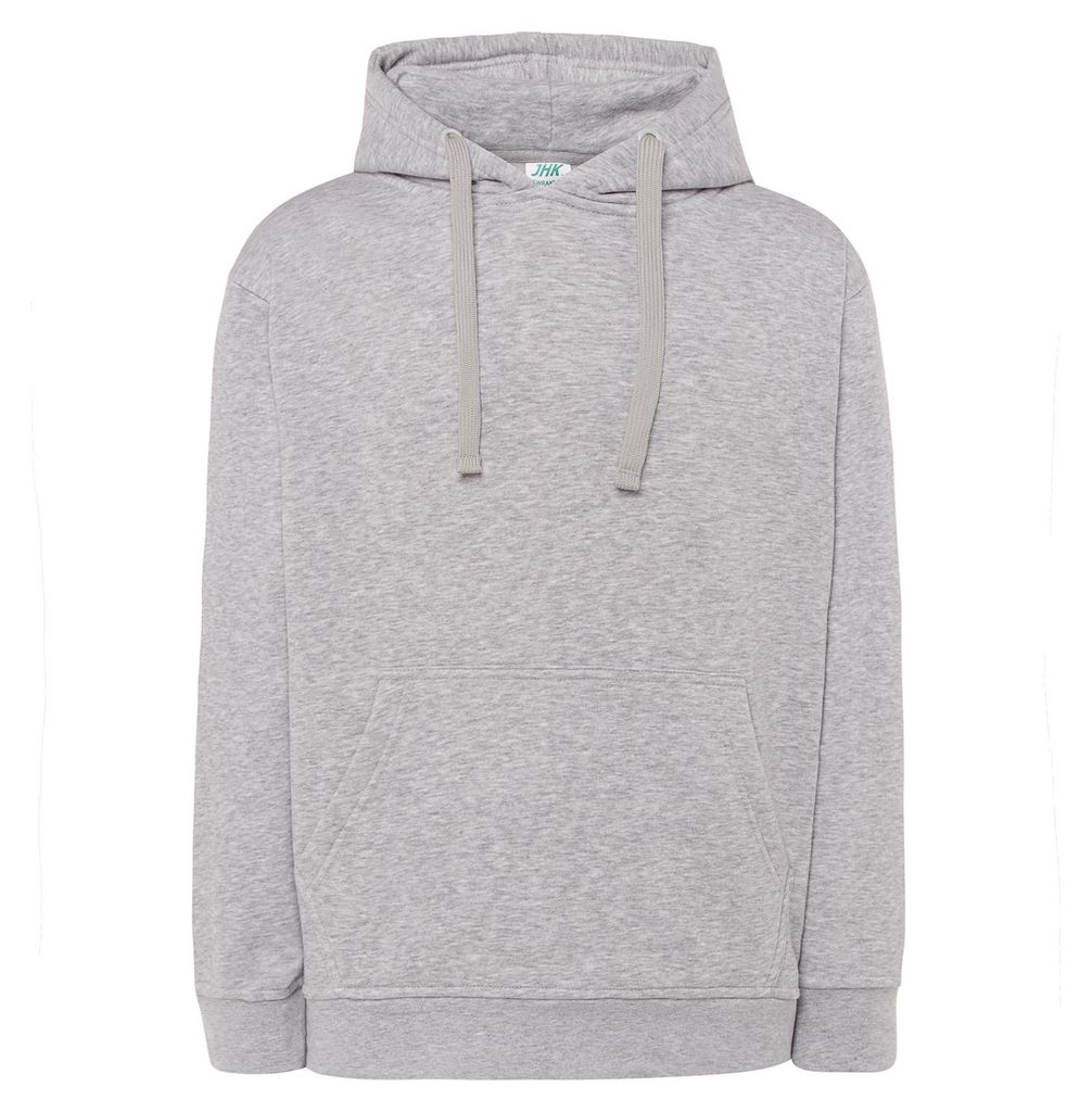 JHK - Kapuzenpullover Kängurutasche für Herren/Damen Unisex LT4850 (XXL) (Asche meliert)