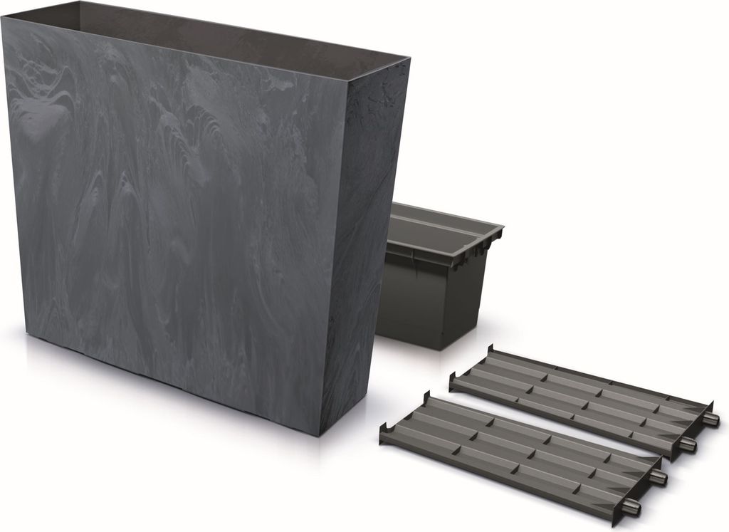 Pot de fleurs autoportant avec insert anthracite URBI CASE Image du produit 