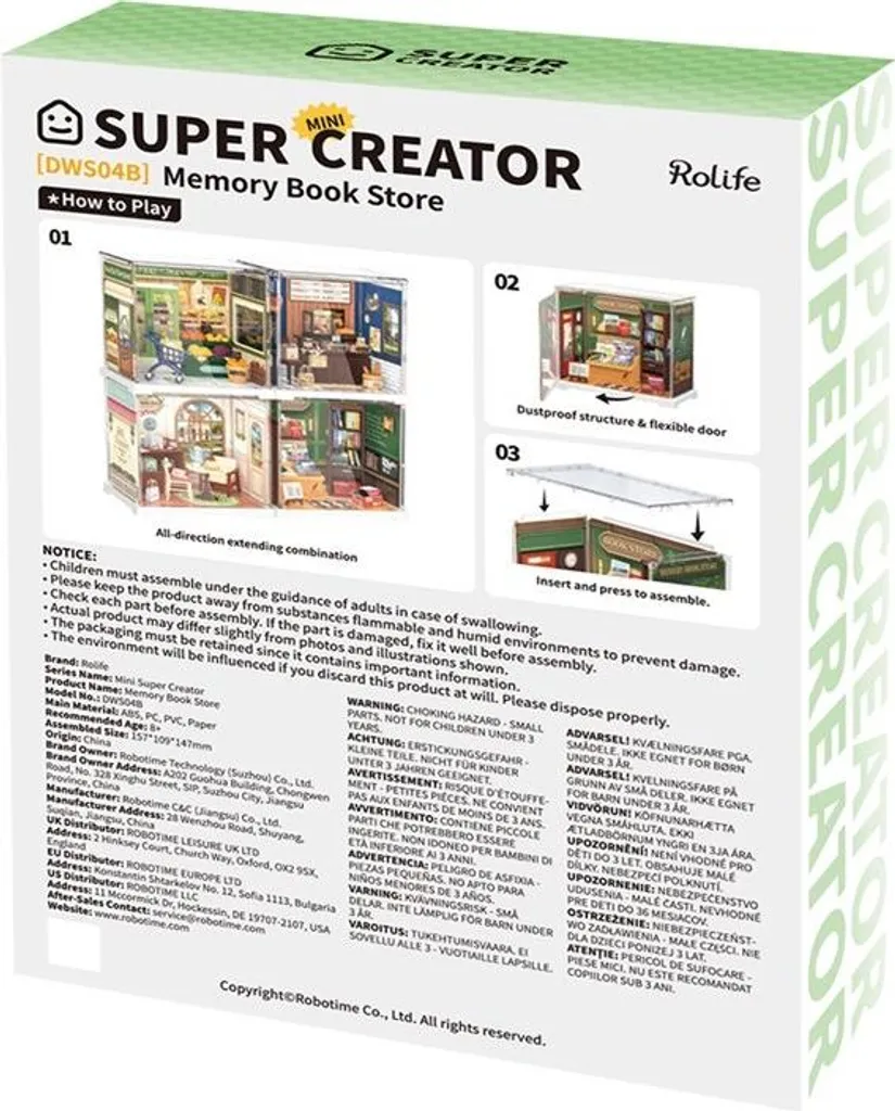 Puzzle 3D Rolife DWS04B Memory Book Store, Mini Maison de 44 Pièces