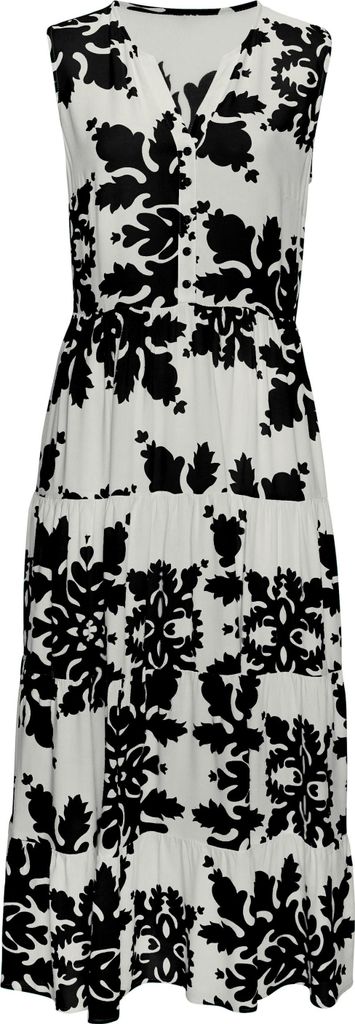 VIVANCE Maxikleid creme-schwarz bedruckt Größe 34