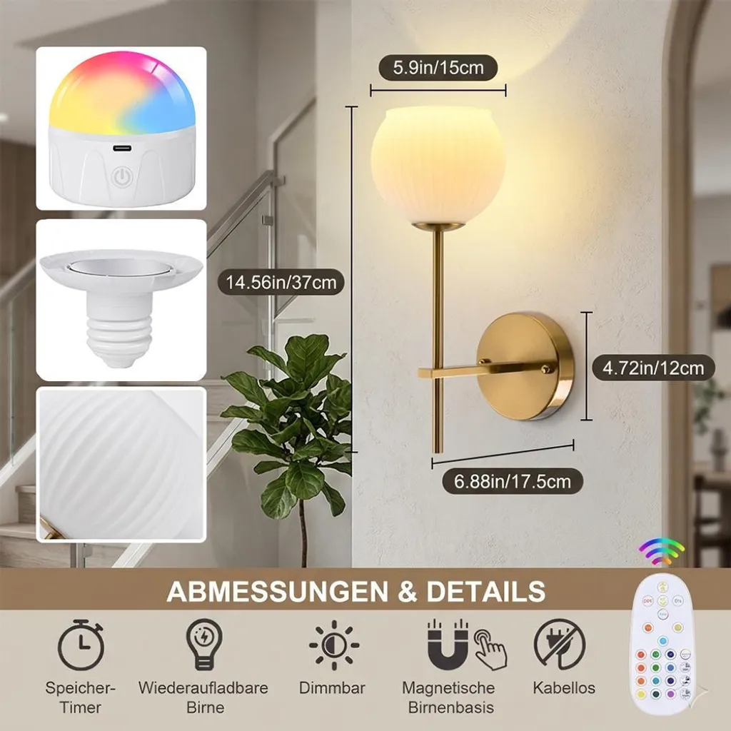 Applique Murale LED pour Éclairer sans Travaux Électriques - Rechargeable - 4