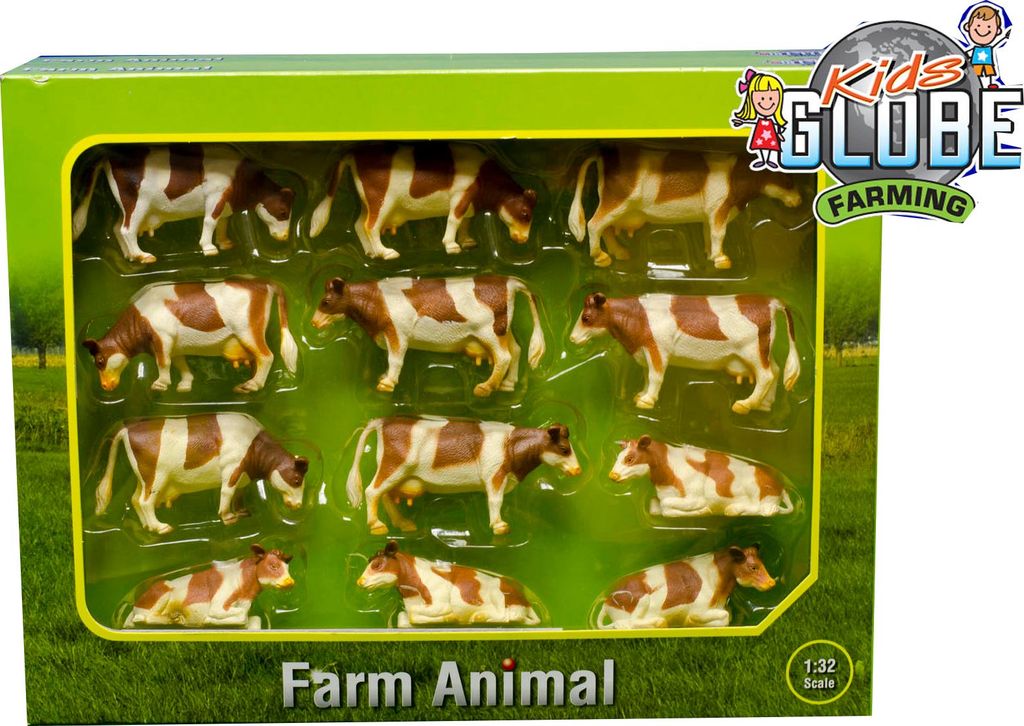 Kids Globe Kühe liegend/stehend 12 Stück, Bauernhof Tiere Produktbild 