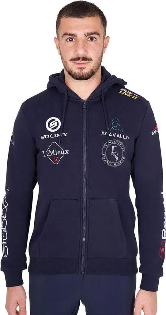 Equestro Multilogo Kapuzenpullover Blau XL Herren Blau XL
