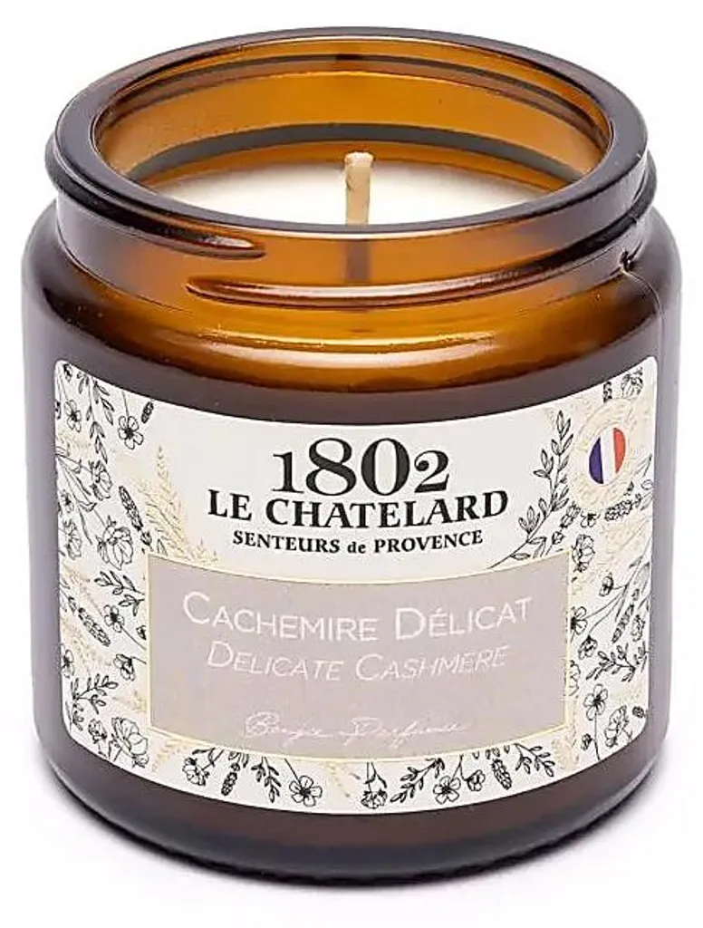Bougie Parfumée au Parfum de Grasse Cachemire Délicat Pot Verre 80g