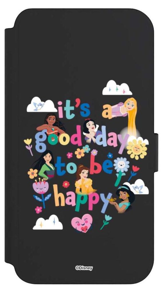 NIVOCASE Klapphülle für Samsung Galaxy S23+ Handyhülle aus Kunst Leder NIVOflip schwarz Disney Princess Offizielles Lizenzprodukt Prinzessin