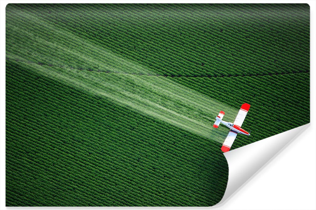 Muralo XXL Selbstklebende FOTOTAPETE FLUGZEUG Aussicht Vogelperspektive 3D Effekt (B) 180 cm x (H) 120 cm Tapete Wandtapete WOHNZIMMER SCHLAFZIMMER...