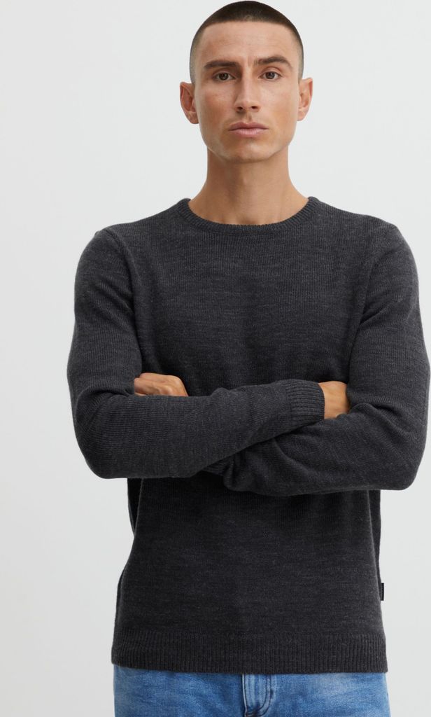 Blend 20714834 Herren Strickpullover Feinstrick Pullover mit Rundhalskragen Meliert