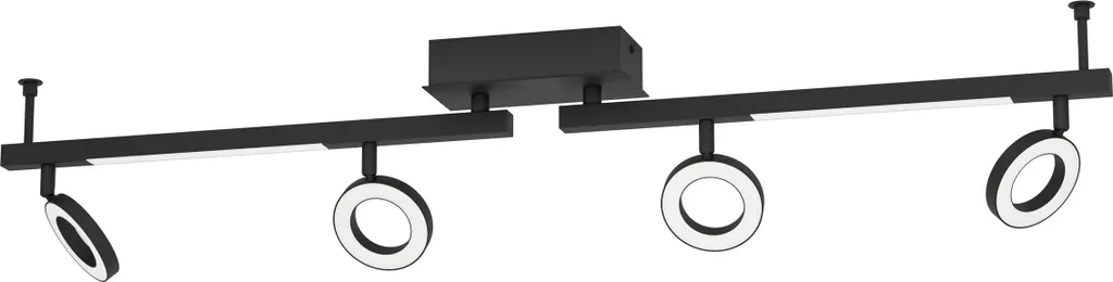Éclairage Plafond Salon LED Blanc Chaud - Eglo Cardillio 2 Noir 985mm