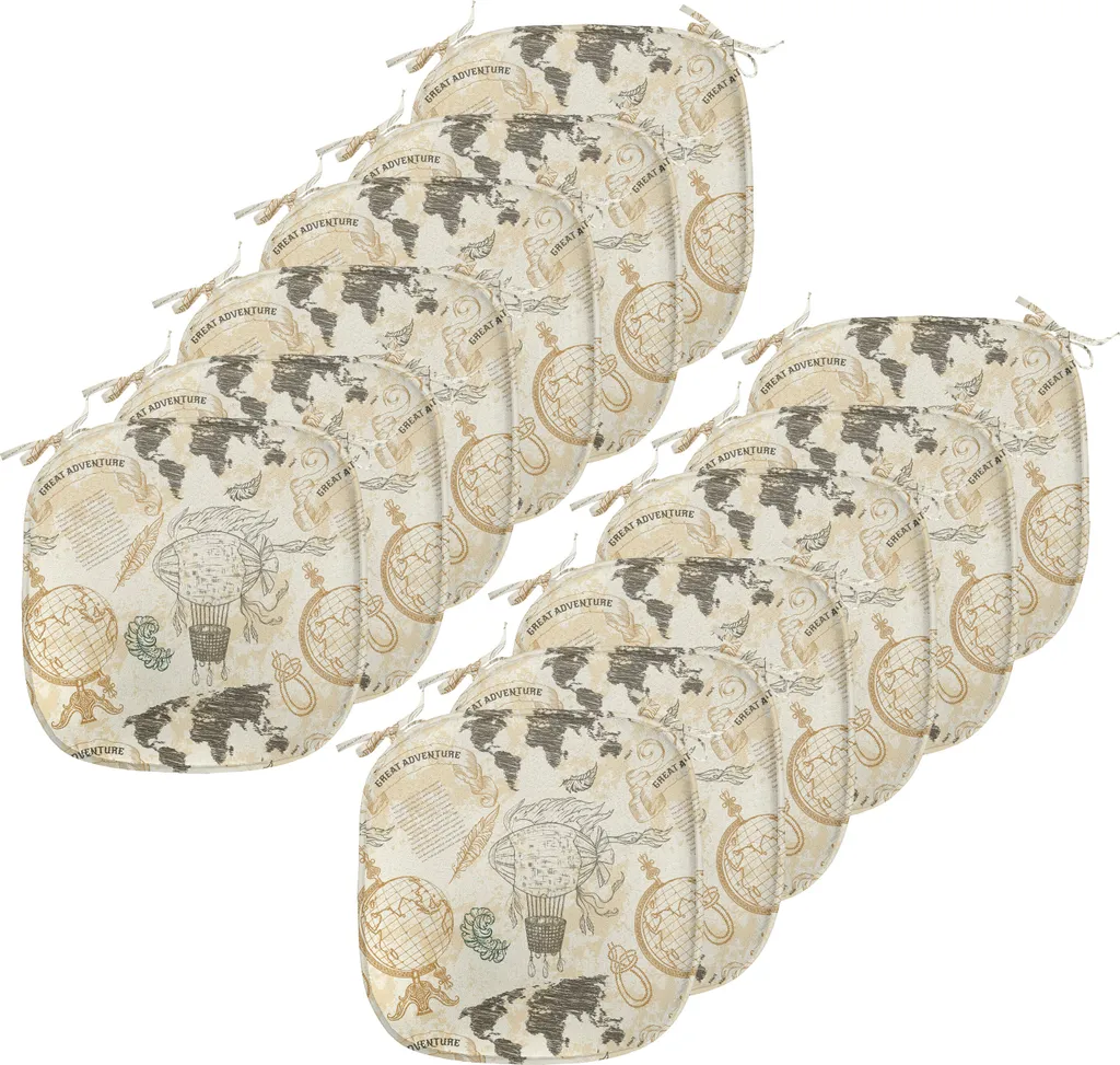 Coprisedie Vintage Globe ABAKUHAUS 40x40cm - Set 12pz Impermeabile