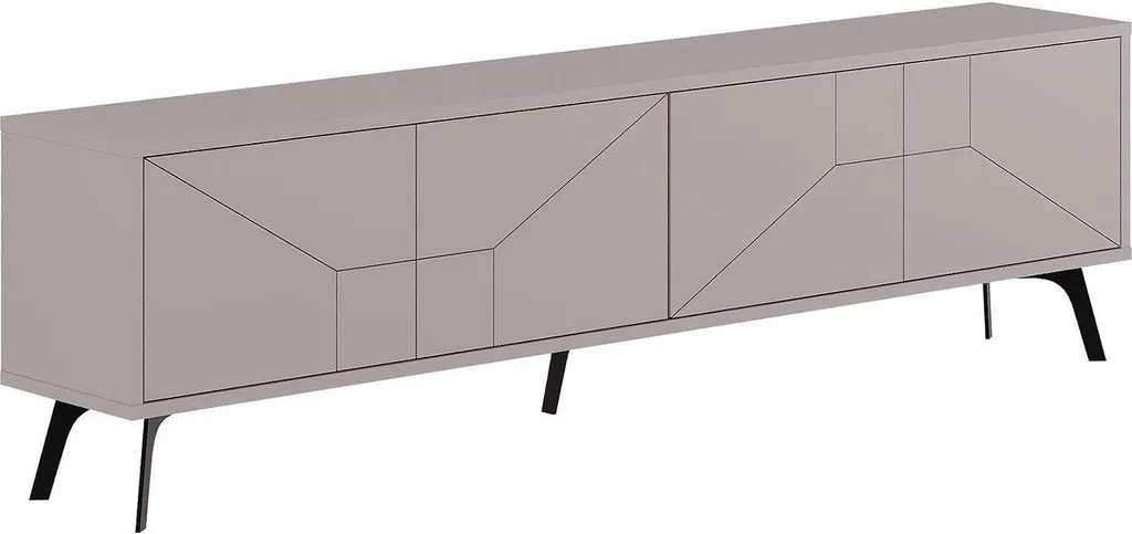Olgadikiev Meuble TV 180cm Beige - Buffet Bas TV Étagère Murale Moderne