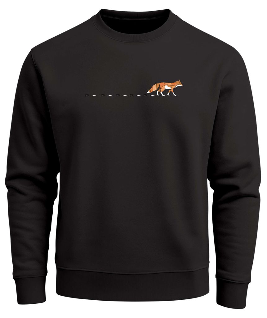 Sweatshirt Herren Frontprint Pullover mit Print Fuchs Outdoor Fashion Logo Aufdruck Streetwear Neverless