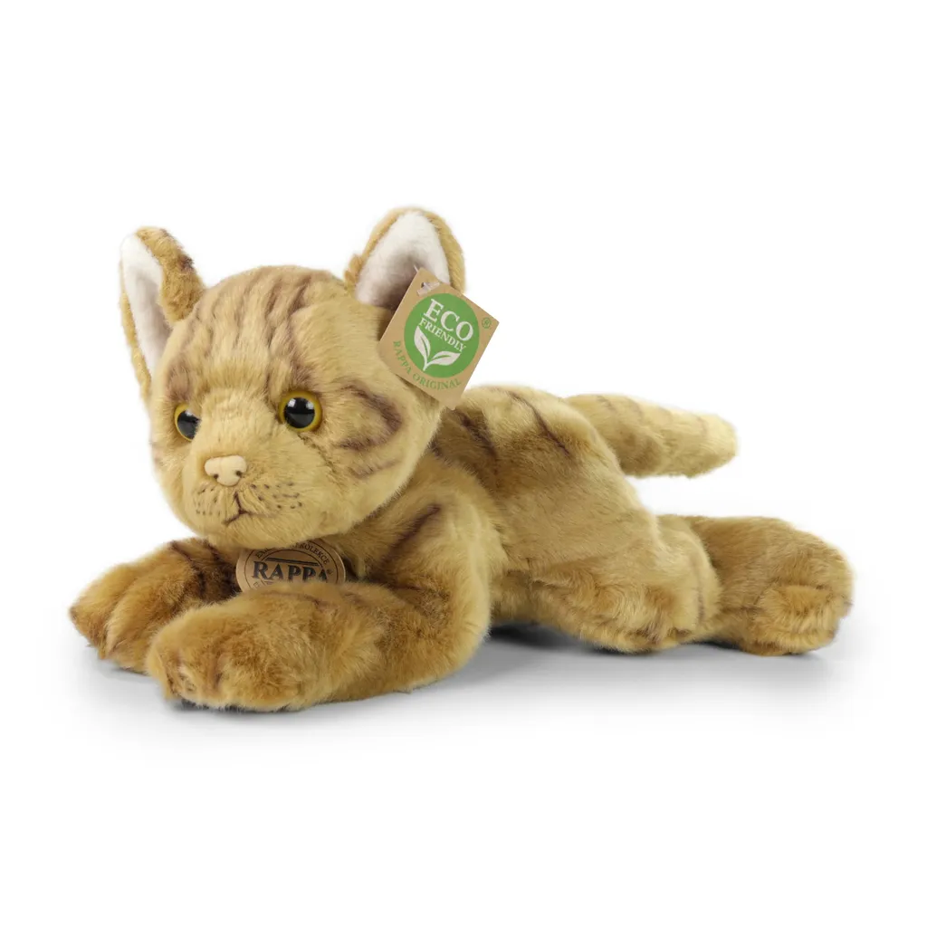 Peluche Chat Marron 30 cm Écologique - Doudou Chat en Coton Bio Doux