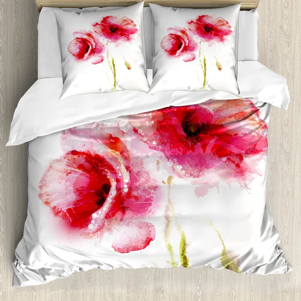 Set Copripiumino ABAKUHAUS Papavero Rosa: Matrimoniale Anallergico
