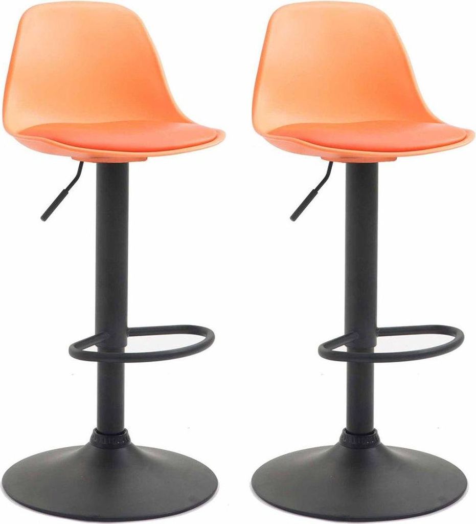 2-teiliges Set moderner Barhocker – Hocker aus Kunstleder – höhenverstellbar
