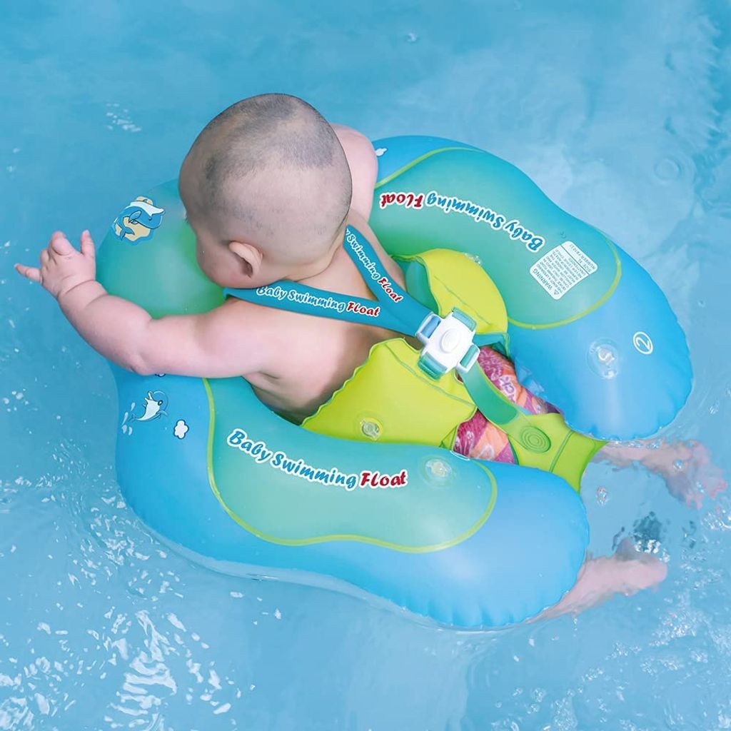 Baby Schwimmhilfen Schwimmen Ring mit Sonnendach Aufblasbares Kinderboot DE 