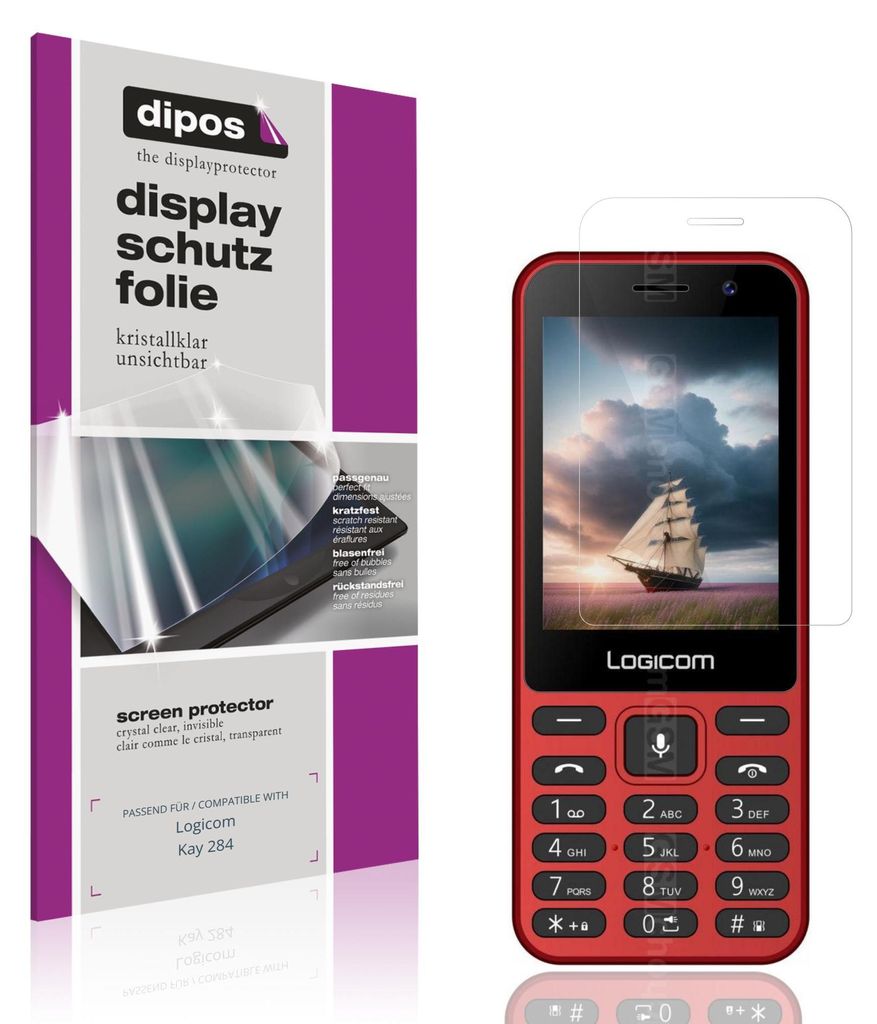 4x Schutzfolie für Logicom Kay 284 klar Displayschutzfolie Folie Display Schutz dipos