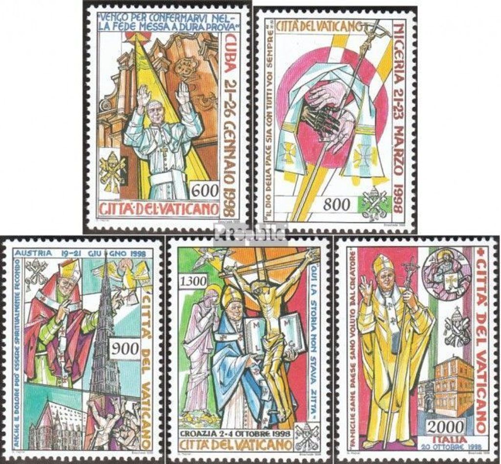 Briefmarken Vatikanstadt 1999 Mi 1297-1301 (kompl.Ausg.) Produktbild 