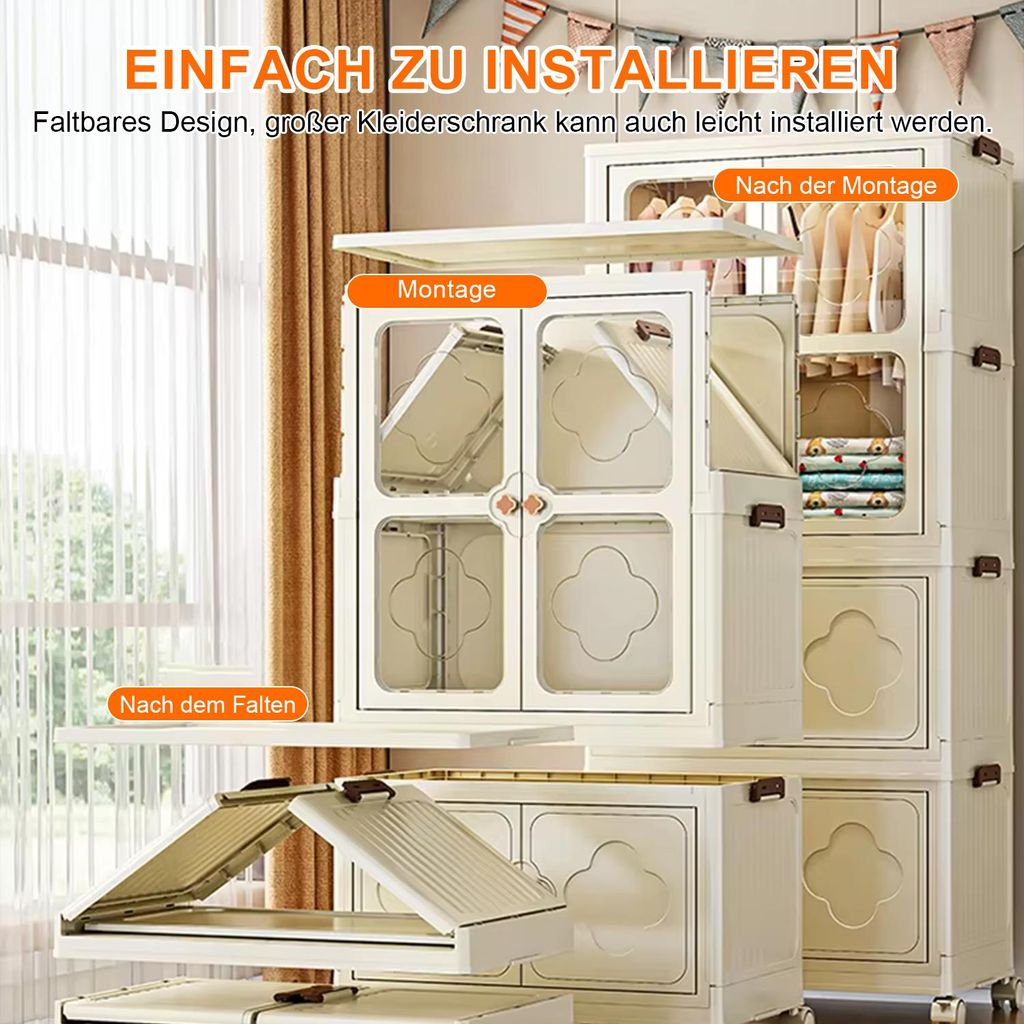 SevenComfort Kleiderschrank 143 x 65 x 39cm Faltbarer