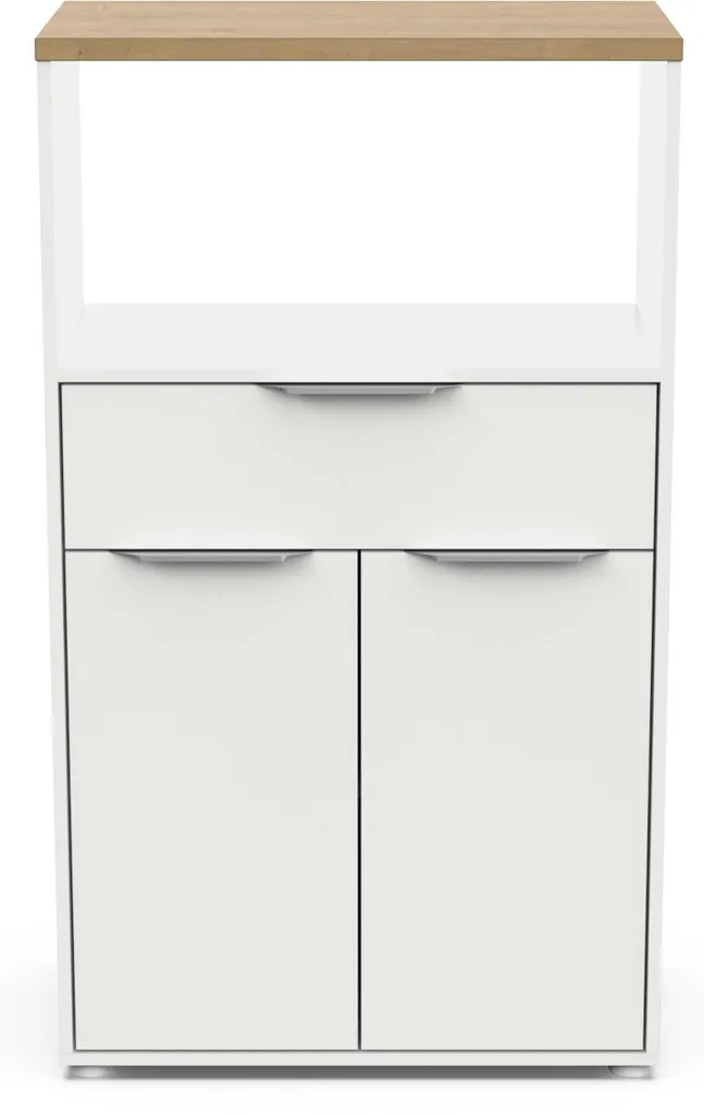 Meuble d'appoint cuisine pour rangement vaisselle et micro-ondes L70cm