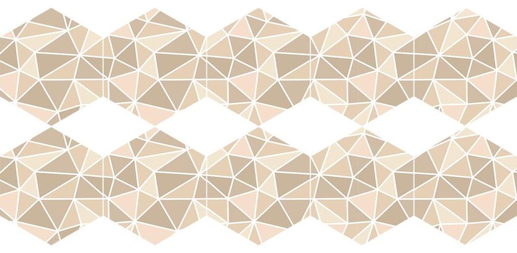 Rutschfeste Bodenaufkleber mit Schutzfolie – TOMETTES TERRAZZO MARETTIMO – 40 x 90 cm – 10 sechseckige Aufkleber 20 x 18 cm