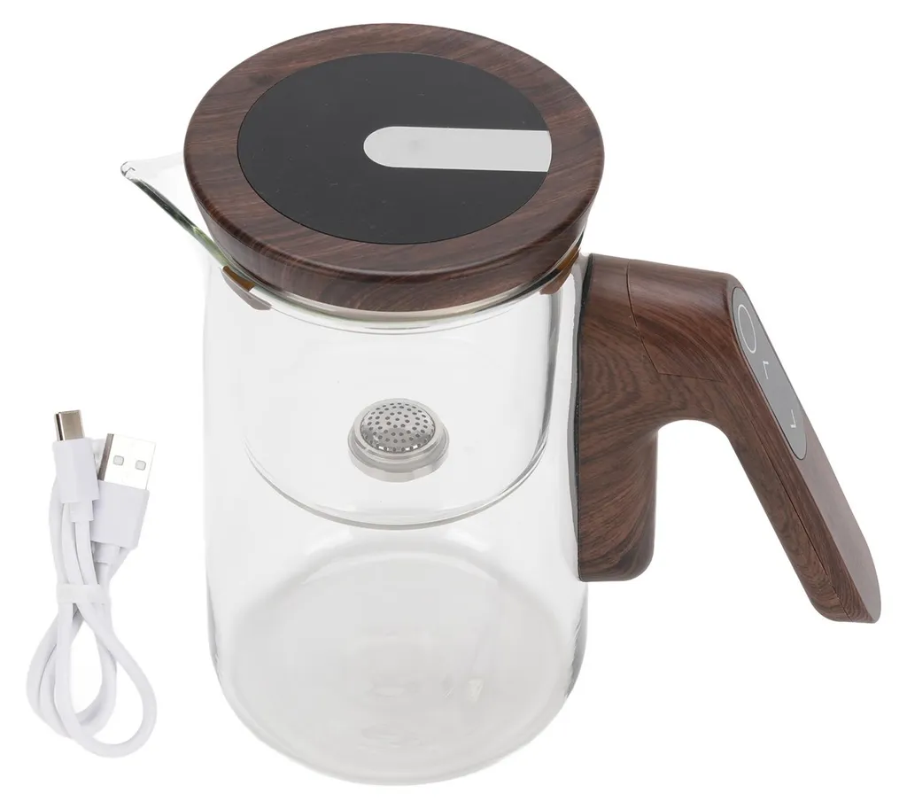 Théière en verre borosilicate à infusion magnétique et séparateur d'eau