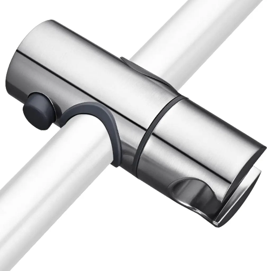 Fixation de douche pivotante 360 en inox brossé pour barre de réglage