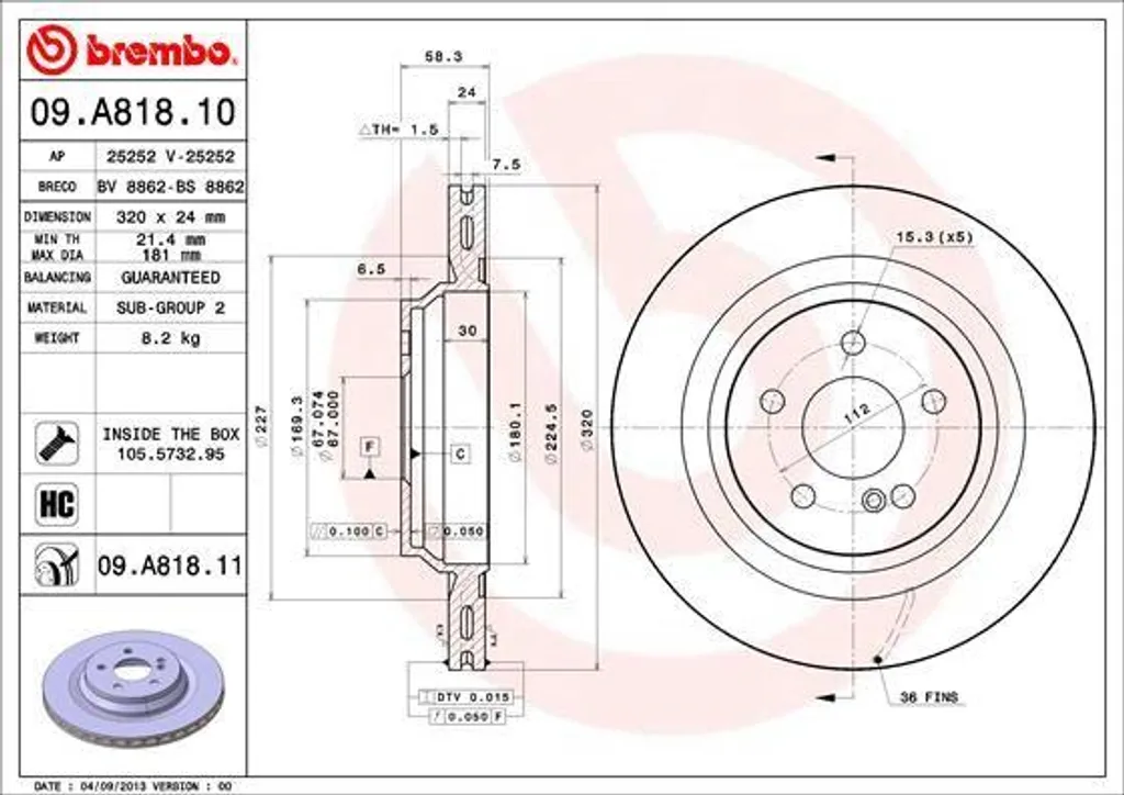 Éliminez les vibrations au freinage sur Classe S avec Brembo 09.A818.11