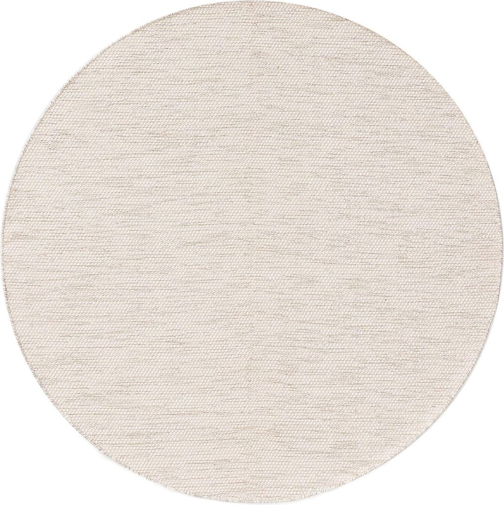 benuta Teppich Wohnzimmer Baumwollteppich Ron Creme ø 120 cm rund Wohnzimmerteppich Baumwolle