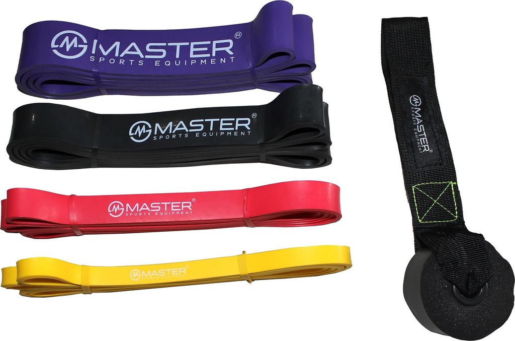 4er-Set Kräftigungsbänder MASTER Latex Power Band 2-55 kg Produktbild 