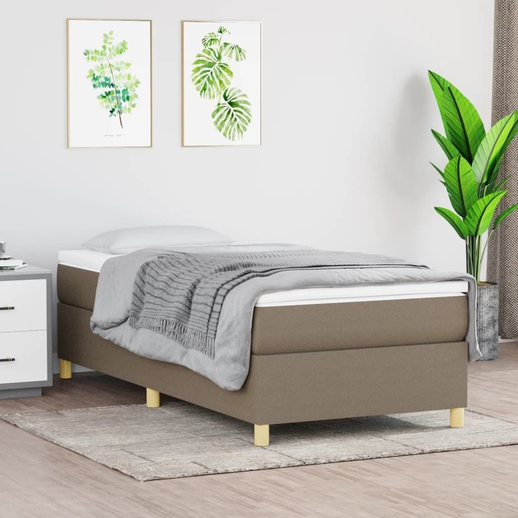 "Rabatt" Boxspring-Bettrahmen 2 Personen - Schlafzimmerbett - Taupe 90x200 cm Stoff - Klassische Betten CC4587
