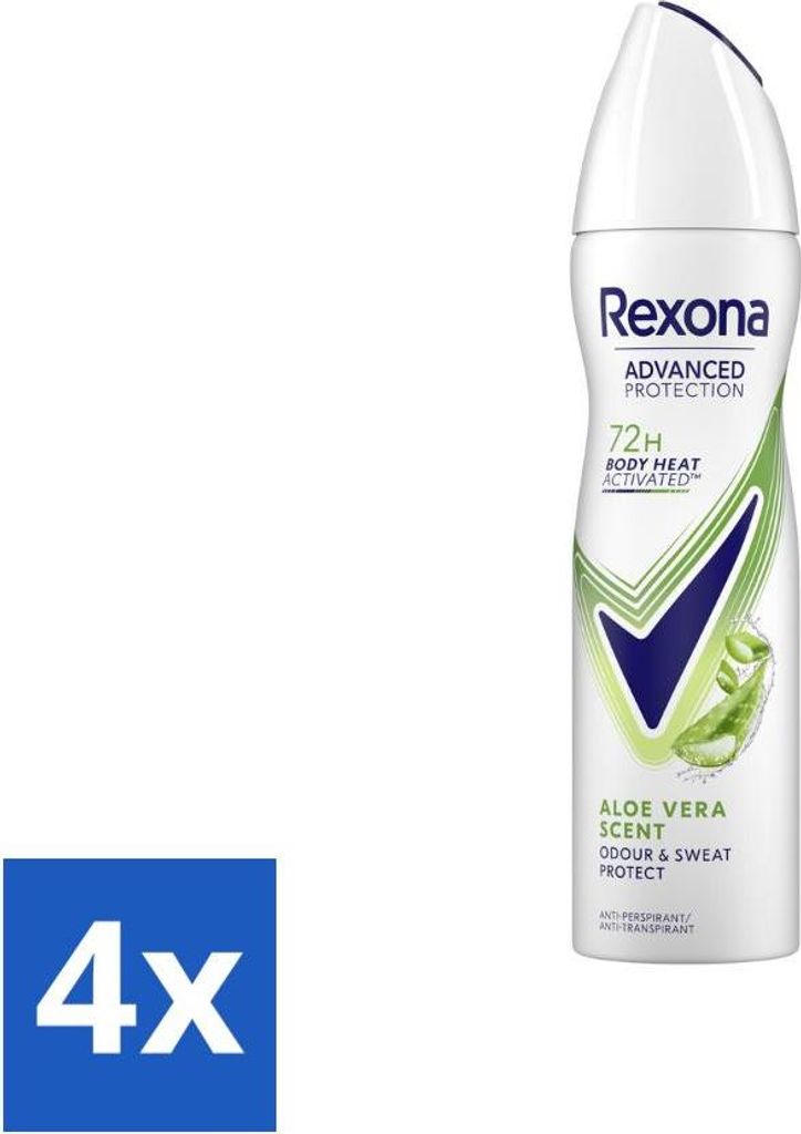 Rexona - Deodorant Spray - Aloe Vera Duft - Pflegend & Frisch - 150 ml - Vorteilspack - 4 Stücke