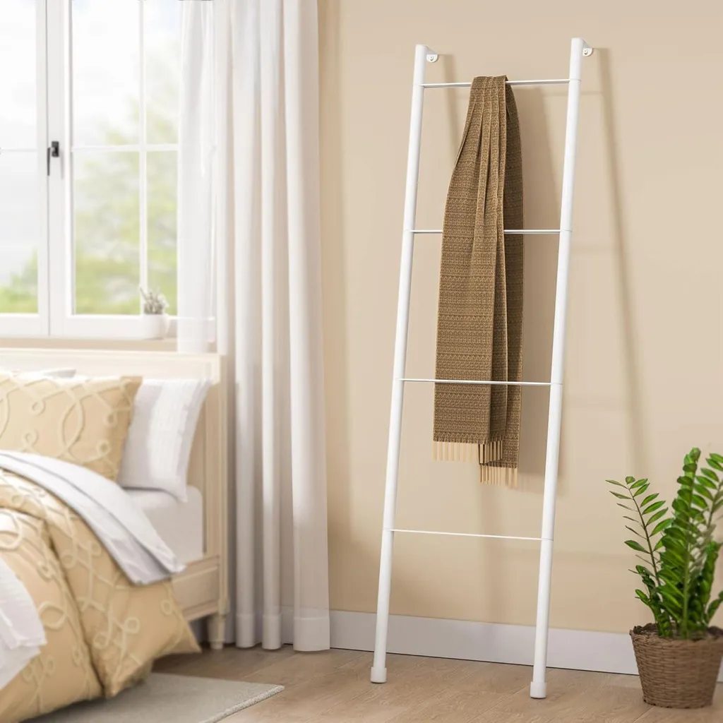 Porte-serviettes 4 couches blanc Allecto Premium - Métal robuste et décoratif