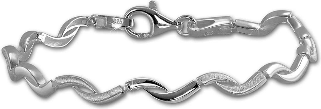 SilberDream Armband Damen Welle 925er Sterling Silber 18,5cm Armschmuck D2SDA448J