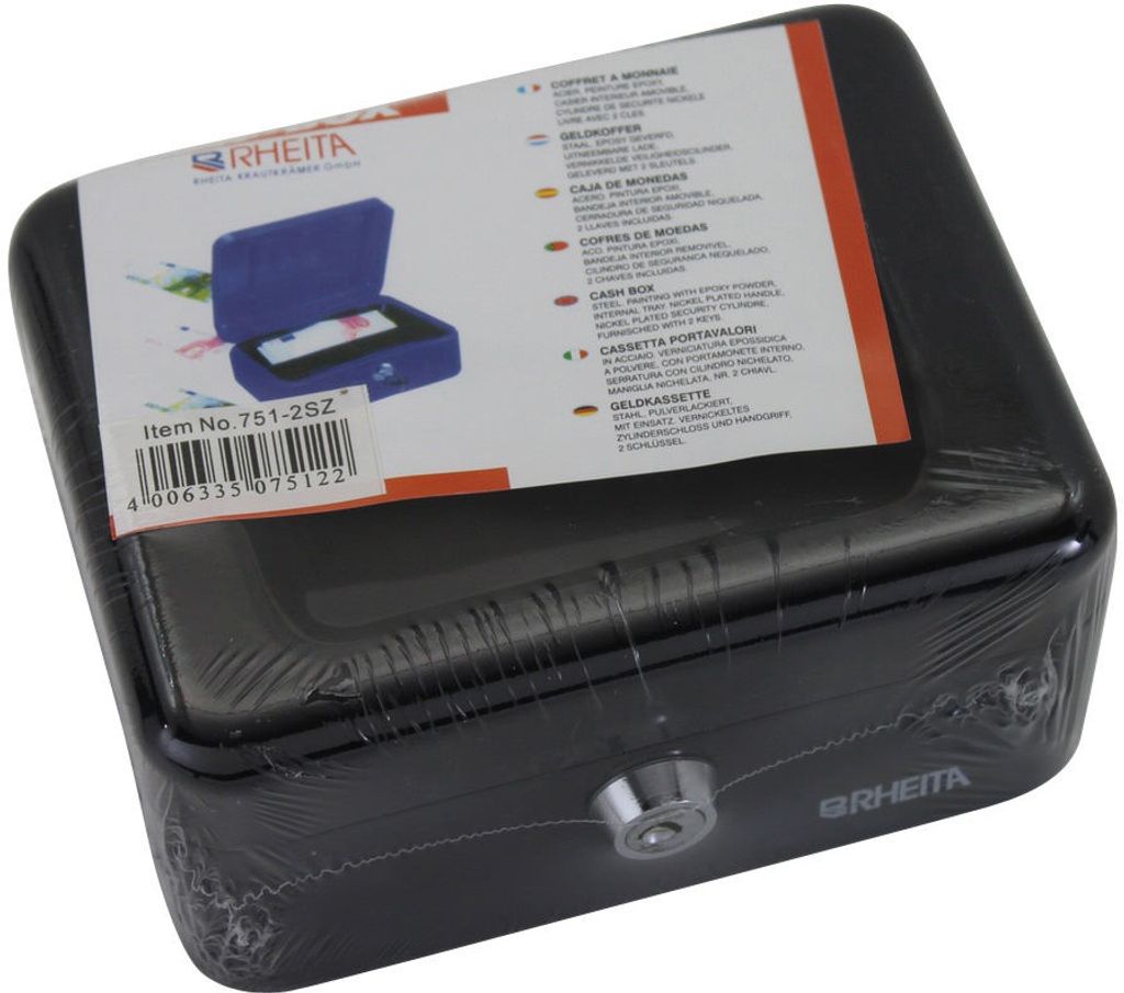 Rheita Geldkassette schwarz 120x70x150mm