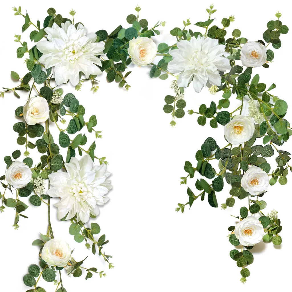Guirlande de fleurs d'eucalyptus artificielle 190cm décor de porte