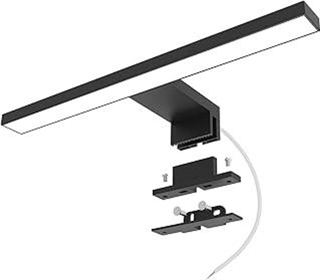 DEELUX LED Spiegellampe Badezimmer 5W 400LM 30cm Neutralweiß 4000K,3in1 Montage 230V Spiegelleuchte Bad,Spiegellampen für das bad,Klemmplatte am ...