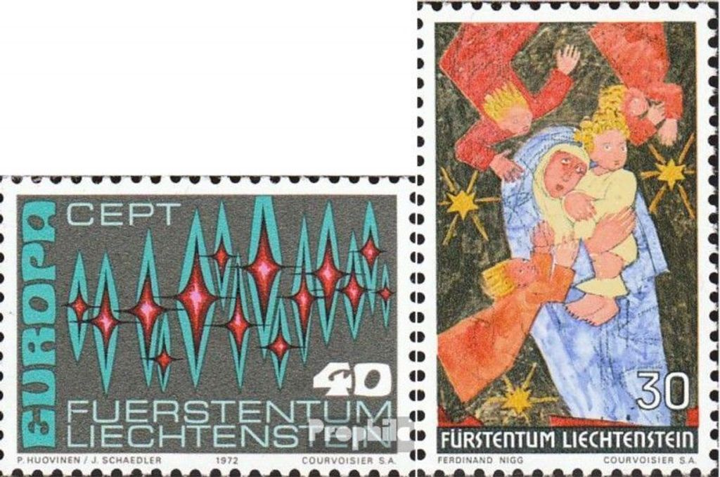 Briefmarken Liechtenstein 1972 Mi 564,578 (kompl.Ausg.) postfrisch Sondermarken