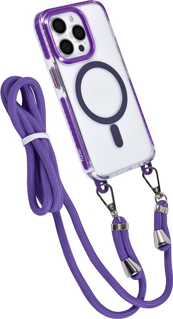 TUNIQ iPhone 14 Pro Back cover case - neck cord - magsafe - Purple