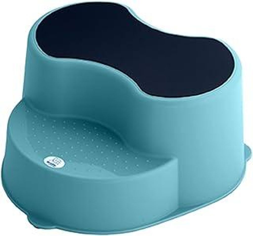 Rotho Babydesign TOP Kinderschemel - recycelt - Tritthocker - Trittschemel - Kinderschemel - Trittleiter - Kindertreppe - Antirutschfläche - türkis