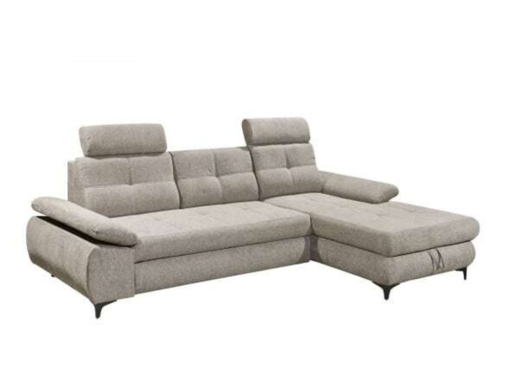 Traumhaftes Ecksofa Altona mit Schlaffunktion - ED Exciting Design : vorstehend rechts : Silber Ausrichtung: vorstehend rechts Farbe: Silber