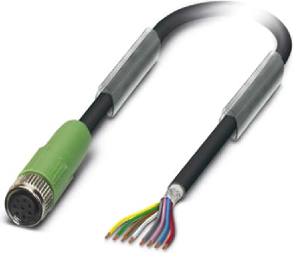 Cavo sensore M8 PUR a 8 pin diritto schermato/trainato codifica A. Codifica A, lunghezza 6,0 metri nero intenso RAL 9005, cavo