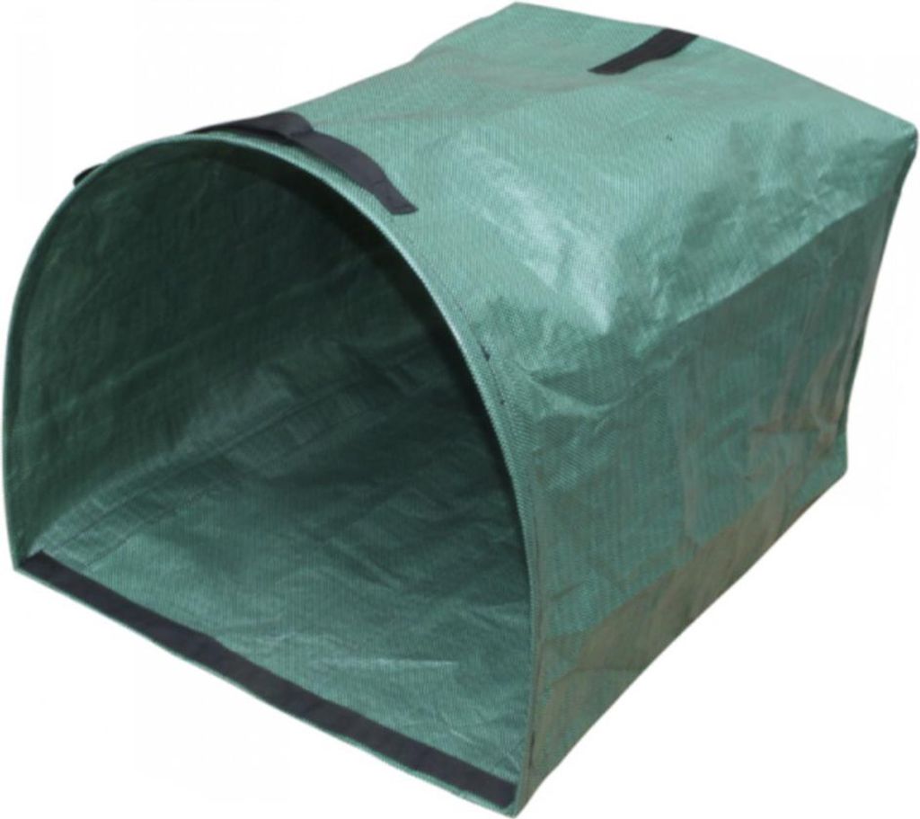 A green garden bag is shown against a white background.