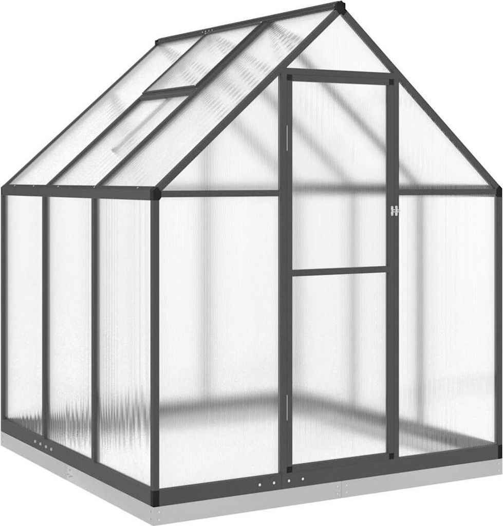 vidaXL Kas met funderingsframe, antraciet, 169x169x202 cm, Productafbeelding 