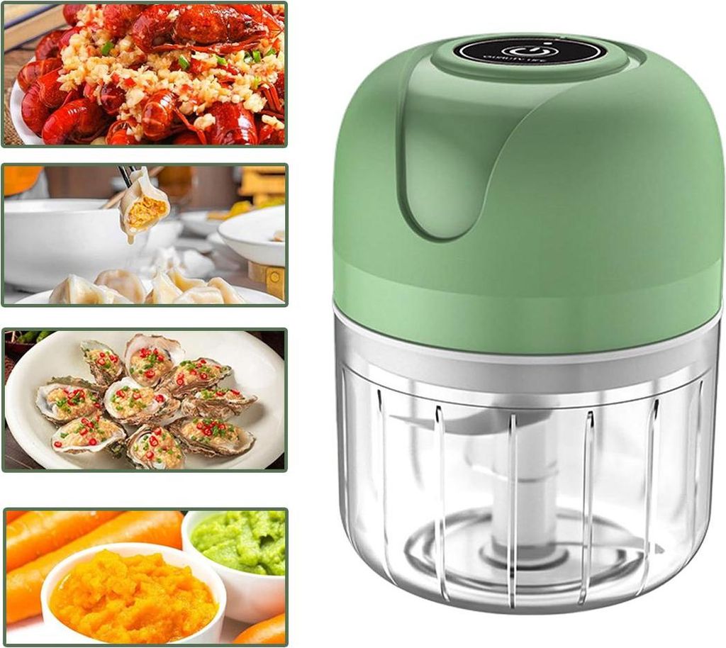 Mini-Küchenmaschine 250ml, Zerkleinerer, Knoblauchhacker, USB-Zerkleinerer für Knoblauch, Ingwer, Chili