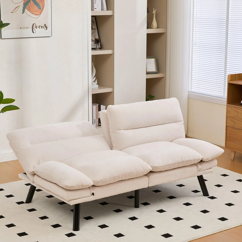 Canapé convertible compact LVHOM beige pour petits espaces et confort